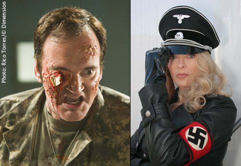 Quentin Tarantino de Death Proof y Sybil Danning en Werewolf Women of the SS